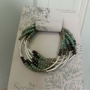 Silver Crystal Ombré Teal Gem Bracelet